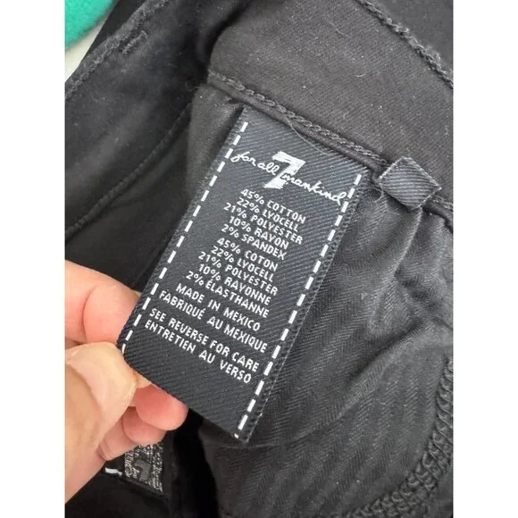 7 For All‎ Mankind B(Air) Ali flare split hem jeans black sz 28